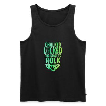 Chalked Locked And Ready To Rock Rock Climber Boul - Männer Premium Bio Tank Top - Schwarz - Vorne - Michal (187cm)