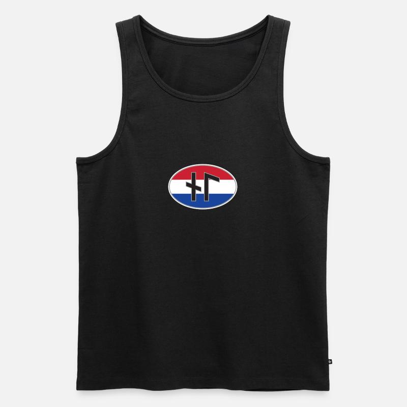 NL (Nederland) Runen-Ländercode-Aufkleber - Männer Premium Bio Tank Top - Schwarz