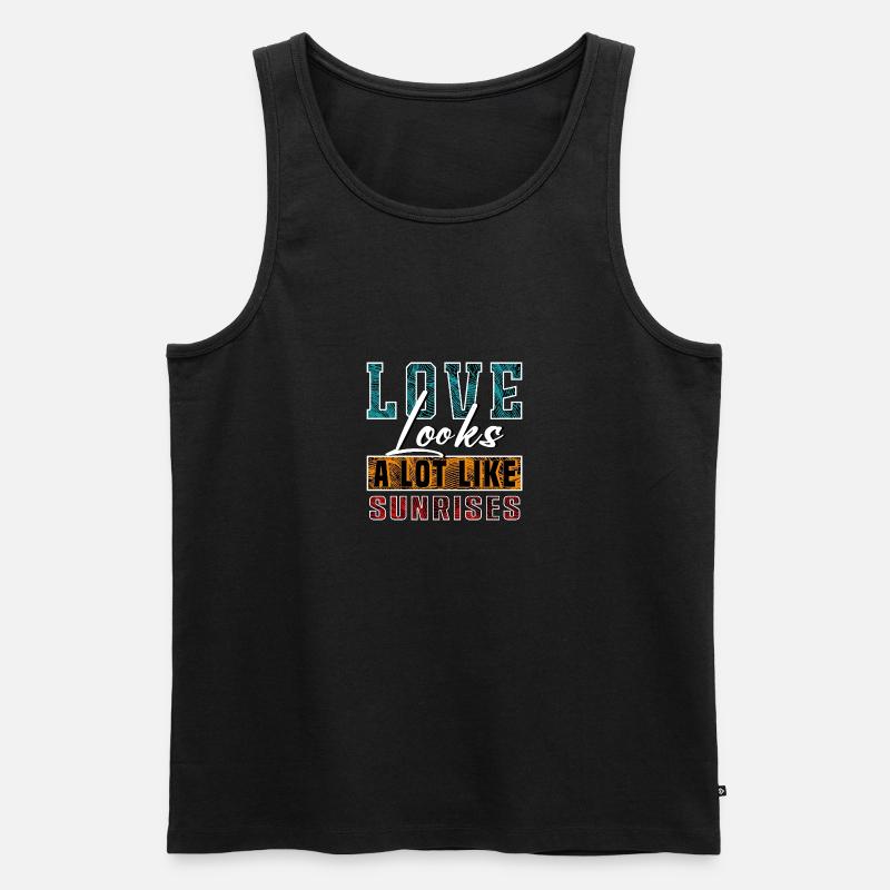 Liebe sieht Sonnenaufgängen sehr ähnlich - Männer Premium Bio Tank Top - Schwarz