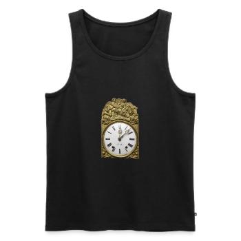 Die Comtoise oder auch Burgunder-Uhr - Männer Premium Bio Tank Top - Schwarz - Vorne - Michal (187cm)