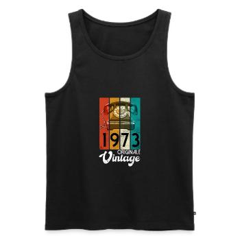 altes Telefon von 1973 - Männer Premium Bio Tank Top - Schwarz - Vorne - Michal (187cm)
