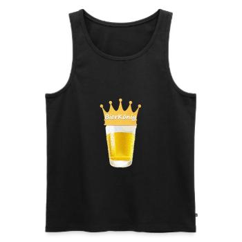 Bierkönig - Bier - Bierglas - Bierkrug - Männer Premium Bio Tank Top - Schwarz - Vorne - AI Model Male 178 light (178cm)