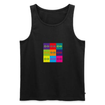 Musik Frequenz Farbfelder f. Festival u. Party - Männer Premium Bio Tank Top - Schwarz - Vorne - AI Model Male 178 light (178cm)