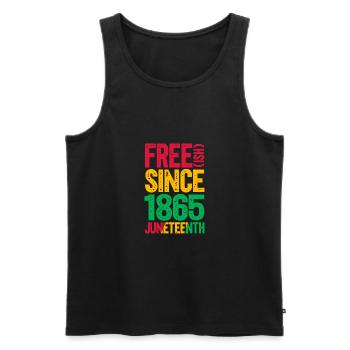Juneteenth - Men's Premium Organic Tank Top - black - Front - AI Model Male 178 light (178cm)
