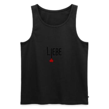 Liebe - ein tolles Herz - Männer Premium Bio Tank Top - Schwarz - Vorne - Michal (187cm)