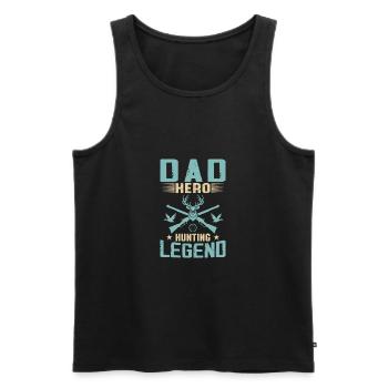 Papa Légende de la chasse aux héros - Débardeur bio Premium Homme - noir - Devant - Michal (187cm)