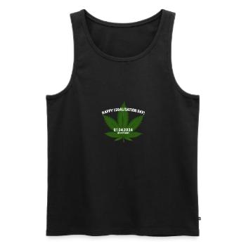 Cannabis legalisation 01.04.2024 - Männer Premium Bio Tank Top - Schwarz - Vorne - Michal (187cm)