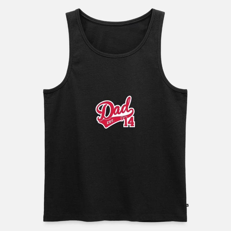 Dad Est. 2014 - Männer Premium Bio Tank Top - Schwarz