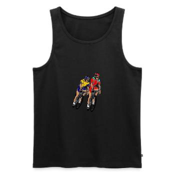 Tour cyclist - Men's Premium Organic Tank Top - black - Front - AI Model Male 178 light (178cm)