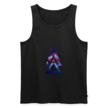 triangles univers - Débardeur bio Premium Homme - noir - Devant - AI Model Male 178 light (178cm)