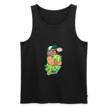 Free hugs - Men's Premium Organic Tank Top - black - Front - AI Model Male 178 light (178cm)