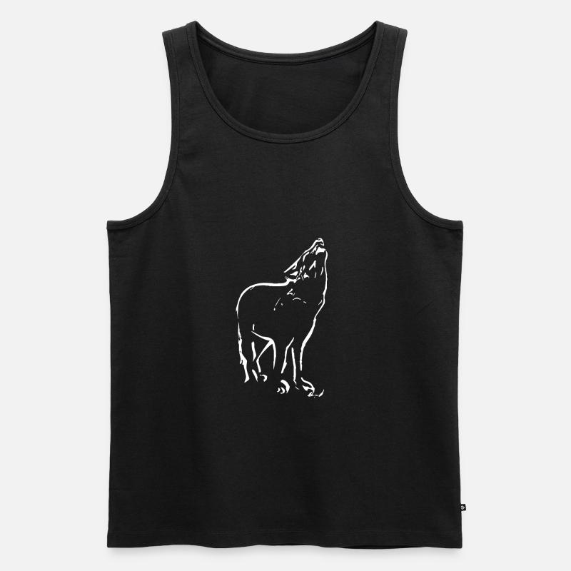 WOLF - Männer Premium Bio Tank Top - Schwarz