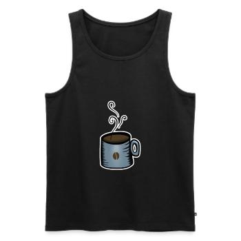 Kaffeetasse Zeichnung - Männer Premium Bio Tank Top - Schwarz - Vorne - AI Model Male 178 light (178cm)
