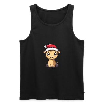 Kamel Weihnachten Niedlich - Männer Premium Bio Tank Top - Schwarz - Vorne - Michal (187cm)