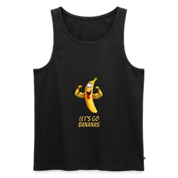 Let's go bananas - party banana muscles yellow - Men's Premium Organic Tank Top - black - Front - AI Model Male 178 light (178cm)
