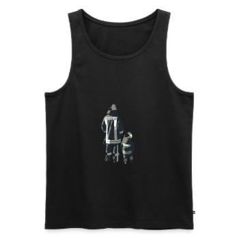 fireman - Men's Premium Organic Tank Top - black - Front - AI Model Male 178 light (178cm)