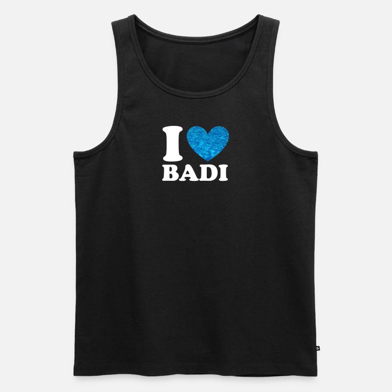 I Love Badi - Männer Premium Bio Tank Top - Schwarz