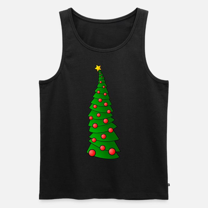 Weihnachtspullover - Weihnachtsbaum - Männer Premium Bio Tank Top - Schwarz