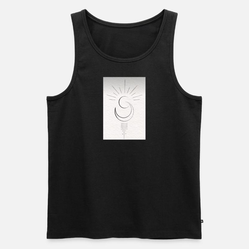 Sun & Moon - Männer Premium Bio Tank Top - Schwarz