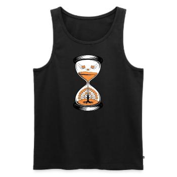 Time and Growth Hourglass – Love and Life Symbolis - Men's Premium Organic Tank Top - black - Front - AI Model Male 178 light (178cm)