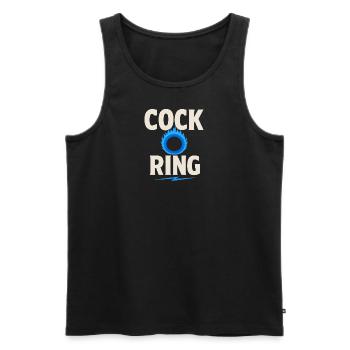 Cock mit Ring blau - Männer Premium Bio Tank Top - Schwarz - Vorne - Michal (187cm)