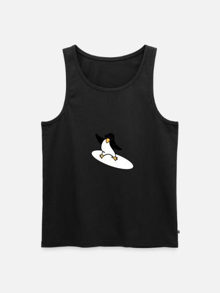 Surfer Pinguin / penguin (3c) - Männer Premium Bio Tank Top - Schwarz
