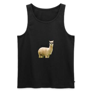 Alpaka Bro - Männer Premium Bio Tank Top - Schwarz - Vorne - Michal (187cm)