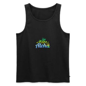 Hawaï Aloha Plage Ananas cadeau pour l’été - Débardeur bio Premium Homme - noir - Devant - Michal (187cm)