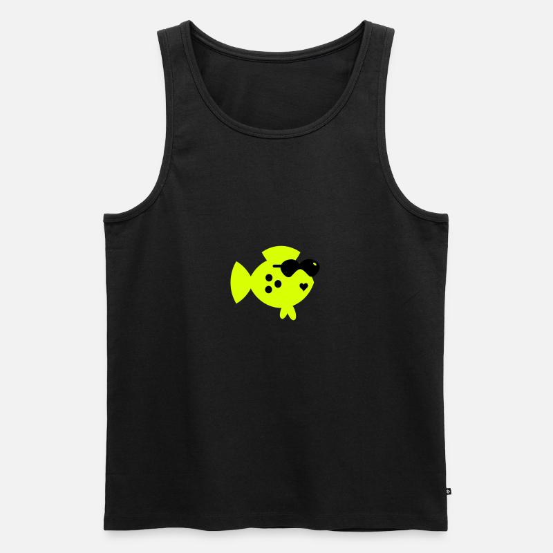 Blindfisch / blind fish (2c) - Männer Premium Bio Tank Top - Schwarz