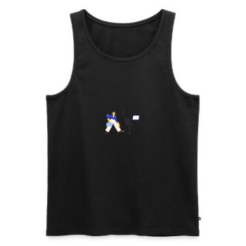 Pablo - Office - Men's Premium Organic Tank Top - black - Front - AI Model Male 178 light (178cm)