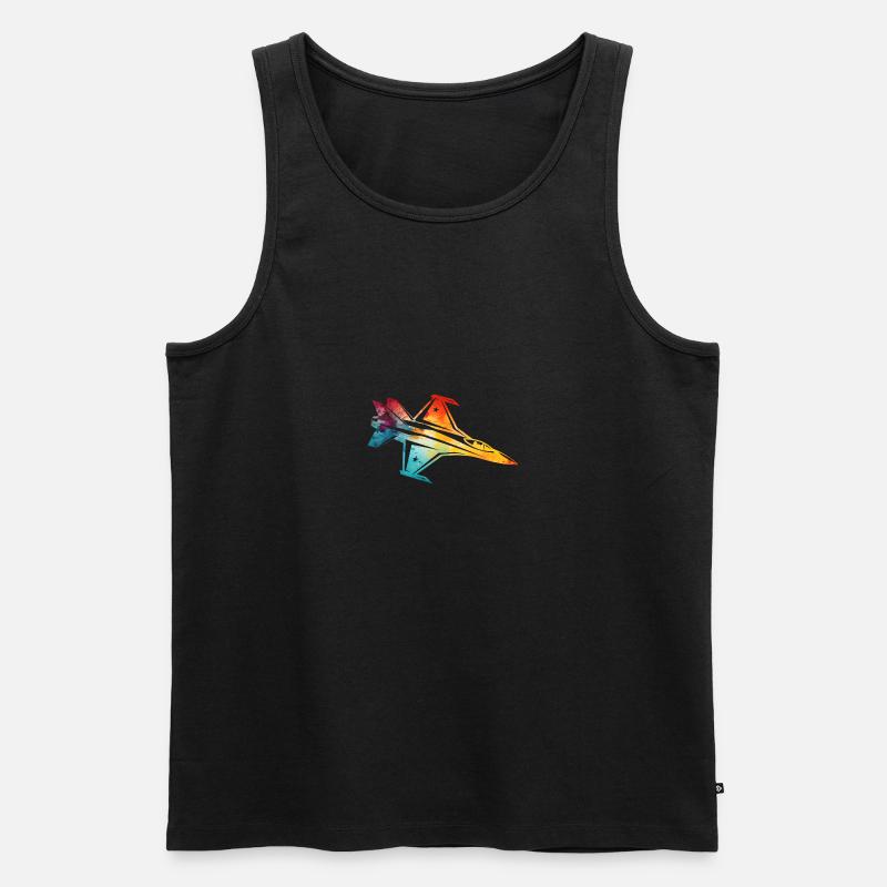 Kampfflugzeug - Männer Premium Bio Tank Top - Schwarz