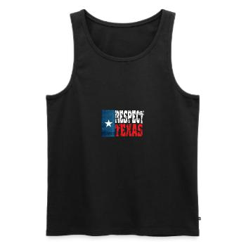 Respect Texas - Men's Premium Organic Tank Top - black - Front - Michal (187cm)