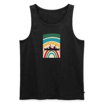 Kajak Rudern Paddeln - Männer Premium Bio Tank Top - Schwarz - Vorne - Michal (187cm)