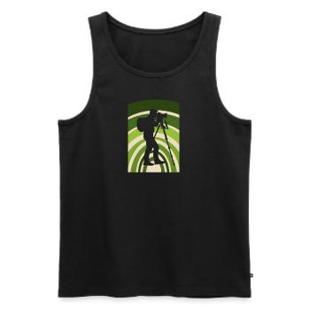 Fotograf Objektiv Kamera - Männer Premium Bio Tank Top - Schwarz - Vorne - Michal (187cm)