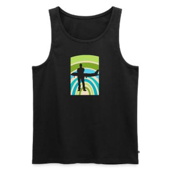 Flight Attendant Stewardess Flight - Men's Premium Organic Tank Top - black - Front - AI Model Male 178 light (178cm)