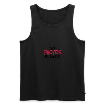 No photos please - Männer Premium Bio Tank Top - Schwarz - Vorne - AI Model Male 178 light (178cm)