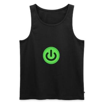 An/Aus Knopf Power Button Switch - Männer Premium Bio Tank Top - Schwarz - Vorne - AI Model Male 178 light (178cm)