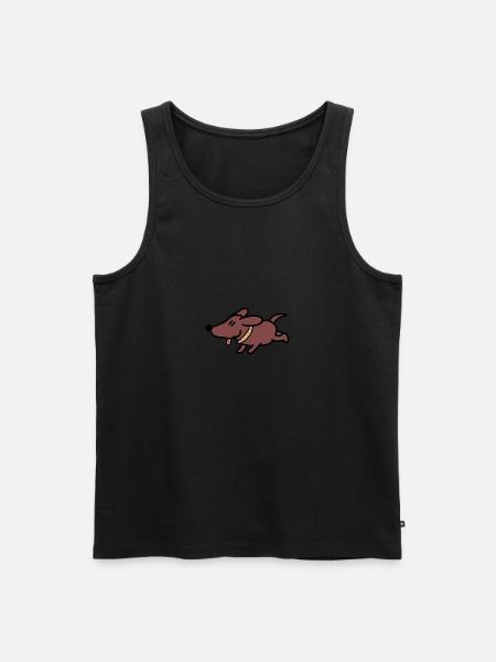 Hund Dackel Comic - Männer Premium Bio Tank Top -