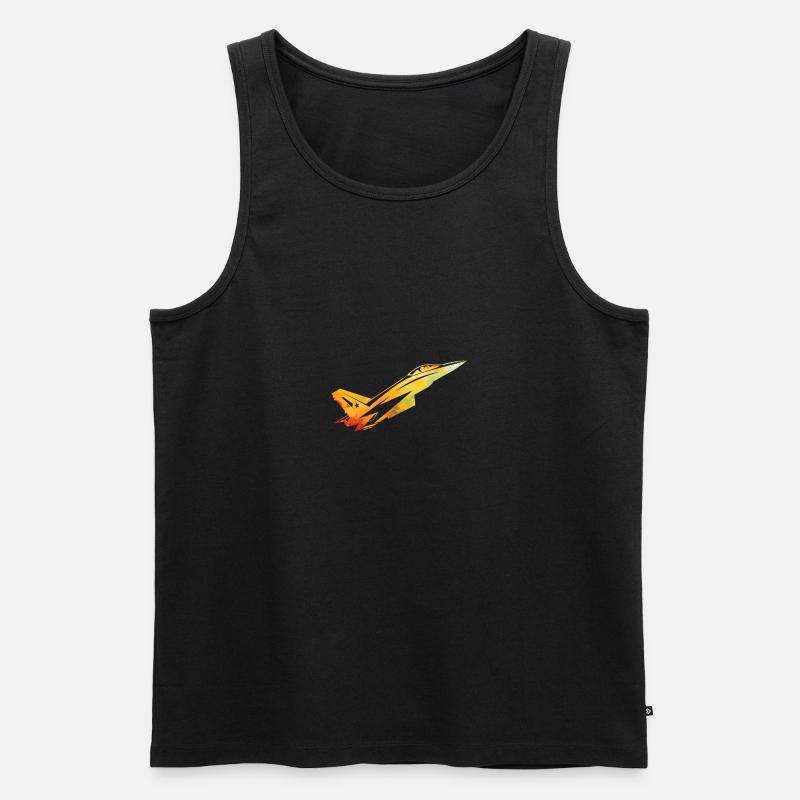 Kampfflugzeug - Männer Premium Bio Tank Top - Schwarz