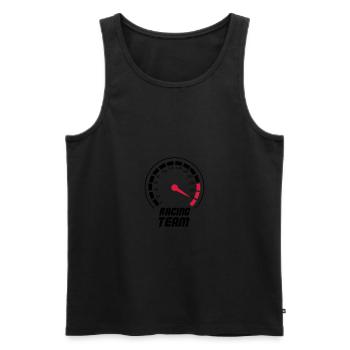 tacho racing team - Männer Premium Bio Tank Top - Schwarz - Vorne - Michal (187cm)
