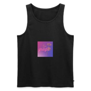 Be grateful - Männer Premium Bio Tank Top - Schwarz - Vorne - Michal (187cm)
