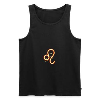 Lion symbole signe du zodiaque - Débardeur bio Premium Homme - noir - Devant - AI Model Male 178 light (178cm)