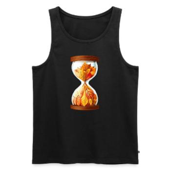Hourglass of Autumn - Men's Premium Organic Tank Top - black - Front - Michal (187cm)