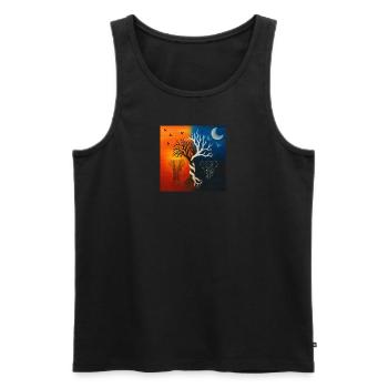 Elefanten / Spirit-Soul Kollektion - Männer Premium Bio Tank Top - Schwarz - Vorne - Michal (187cm)