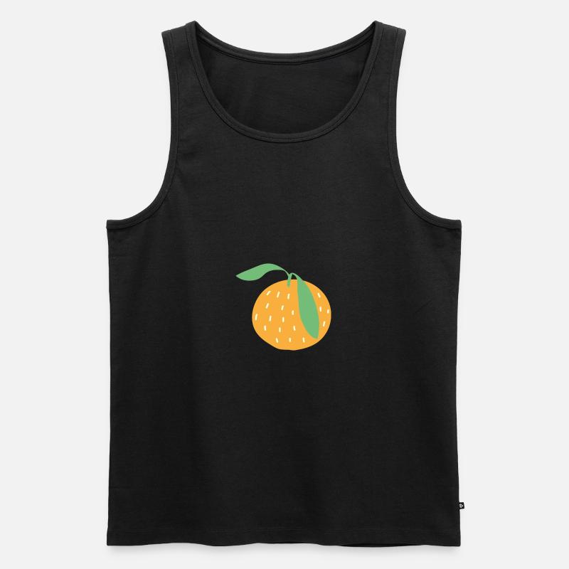 Orange - Männer Premium Bio Tank Top - Schwarz