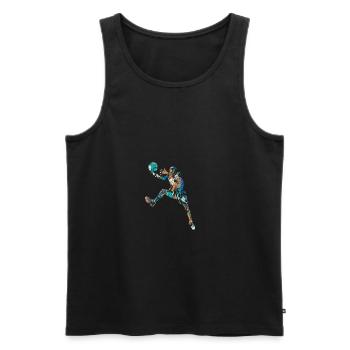 Basket-ball - Débardeur bio Premium Homme - noir - Devant - Michal (187cm)