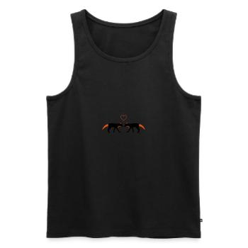 Foxes in Love - Men's Premium Organic Tank Top - black - Front - AI Model Male 178 light (178cm)