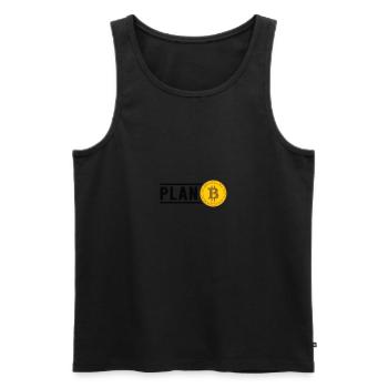 Bitcoin Plan B BTC Satoshi Crypto Hodl Maximaliste - Débardeur bio Premium Homme - noir - Devant - AI Model Male 178 light (178cm)