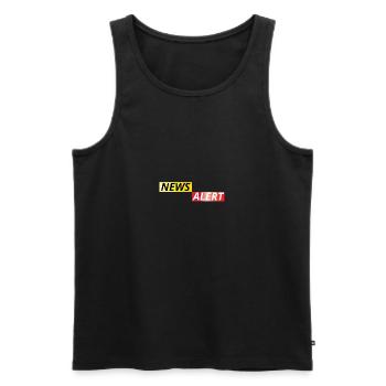 News Alert - Men's Premium Organic Tank Top - black - Front - Michal (187cm)