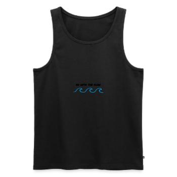 go with the flow - Männer Premium Bio Tank Top - Schwarz - Vorne - AI Model Male 178 light (178cm)